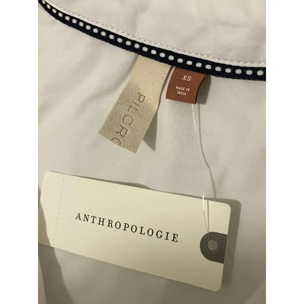 NWT Pilcro Oversized Poplin Shirt XS White Button Up Anthropologie Preppy